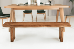 68" Brown Solid Wood Live Edge Dining Bench