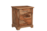 27" Brown Solid Wood Live Edge Three Drawer Nightstand