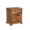 27" Brown Solid Wood Live Edge Three Drawer Nightstand
