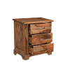 27" Brown Solid Wood Live Edge Three Drawer Nightstand