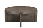 36" Brown Solid Wood Round Coffee Table