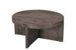 36" Brown Solid Wood Round Coffee Table