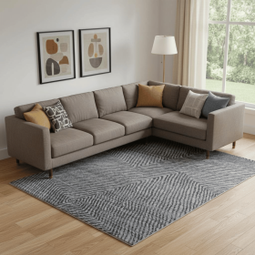10' X 14' Gray Wool Abstract Hand Knotted Area Rug