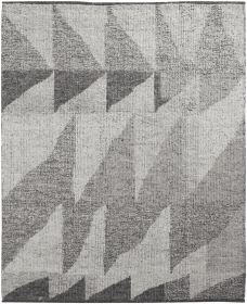 9' X 13' Gray and Ivory Wool Geometric Hand Knotted Area Rug
