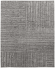 8' X 12' Gray and Ivory Wool Checkered Hand Knotted Worn Faded Area Rug
