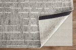 8' X 12' Gray and Ivory Wool Checkered Hand Knotted Worn Faded Area Rug