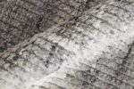 9' X 13' Gray and Ivory Wool Abstract Hand Knotted Worn Faded Area Rug
