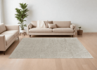 12' X 15' Tan and Ivory Wool Hand Knotted Area Rug