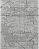 8' X 12' Gray and Silver Wool Abstract Hand Knotted Worn Faded Area Rug