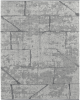 9' X 13' Gray and Silver Wool Abstract Hand Knotted Worn Faded Area Rug
