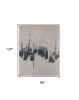 8' X 10' Gray Ivory and Blue Abstract Hand Tufted Area Rug