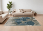 8' X 10' Gray and Ivory Abstract Hand Tufted Area Rug