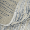 6' X 9' Ivory and Gray Abstract Hand Knotted Worn Faded Area Rug
