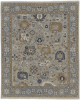 8' X 10' Gray and Brown Wool Oriental Hand Knotted Area Rug With Fringe