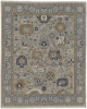 8' X 10' Gray and Brown Wool Oriental Hand Knotted Area Rug With Fringe
