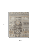 8' X 10' Ivory Gray and Orange Wool Moroccan Hand Knotted Area Rug