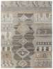 8' X 10' Ivory Gray and Orange Wool Moroccan Hand Knotted Area Rug