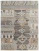 8' X 10' Ivory Gray and Orange Wool Moroccan Hand Knotted Area Rug