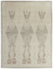 8' X 10' Gray and Red Wool Geometric Hand Knotted Area Rug