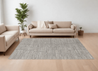6' X 9' Taupe and Gray Abstract Hand Woven Worn Faded Area Rug