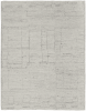 6' X 9' Gray and Ivory Abstract Hand Woven Worn Faded Area Rug