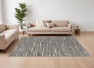 8' X 10' Gray Ivory and Taupe Abstract Hand Woven Area Rug