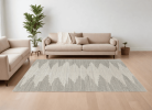 8' X 10' Gray and Ivory Ombre Hand Woven Area Rug