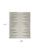 8' X 10' Gray and Ivory Ombre Hand Woven Area Rug