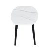 43" White and Black Faux Marble And Steel Coffee Table