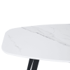 43" White and Black Faux Marble And Steel Coffee Table