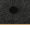 68" Natural and Black Distressed Carved Floral Sideboard with Four Doors