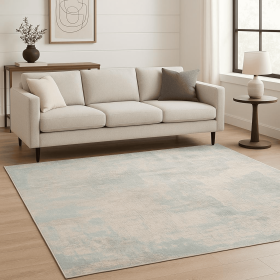 8' X 10' Blue Abstract Hand Knotted Area Rug