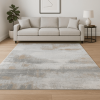 8' X 10' Gold Abstract Hand Knotted Area Rug