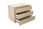 24" Natural Three Drawer Solid Wood Nightstand