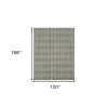 10' X 14' Gray And Beige Wool Plaid Hand Woven Area Rug