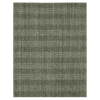 10' X 14' Green Gray And Ivory Wool Plaid Hand Woven Area Rug