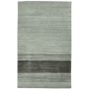 9' X 12' Gray And Light Green Wool Striped Hand Woven Area Rug