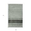 9' X 12' Gray And Light Green Wool Striped Hand Woven Area Rug