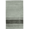 9' X 12' Gray And Light Green Wool Striped Hand Woven Area Rug