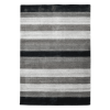 10' X 14' Black And Gray Wool Striped Hand Woven Area Rug