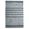 10' X 14' Gray And Light Blue Wool Striped Hand Woven Area Rug
