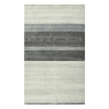 9' X 12' Ivory Gray And Green Wool Striped Hand Woven Area Rug