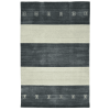 10' X 14' Charcoal And Ivory Wool Striped Hand Woven Area Rug