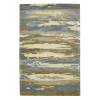 8' X 10' Light Blue Ivory And Brown Wool Abstract Hand Tufted Area Rug