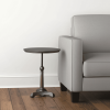 30" Brown Iron Round Pedestal End Table