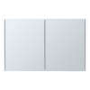 32" White Wood Floating Double Door Bathroom Vanity And Medicine Cabinet With Mirror