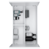 32" White Wood Floating Double Door Bathroom Vanity And Medicine Cabinet With Mirror