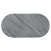 47" Gray Wood and Steel Oval Coffee Table With Drawer