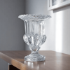 Set of Two Clear Glass Urn Table Vases