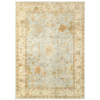 6' X 9' Blue And Sand Wool Oriental Hand Knotted Area Rug